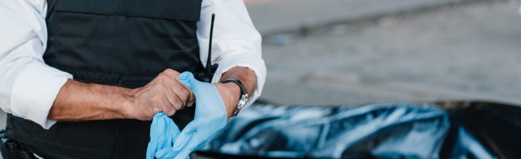 Detective at a crime scene cleanup in Kissimmee, F L