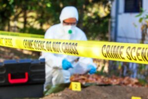 Crime scene cleanup tape and crew in Sanford, FL