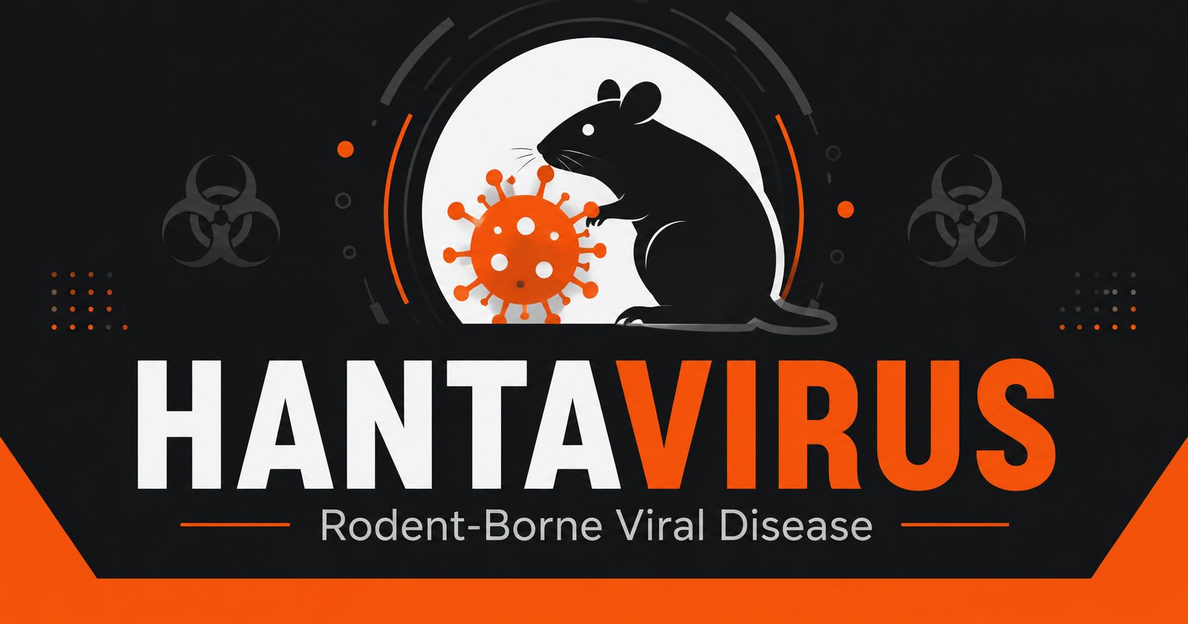 Hantavirus Awareness Graphic With Rodent and Virus Illustration for Rodent-Borne Contamination Risks