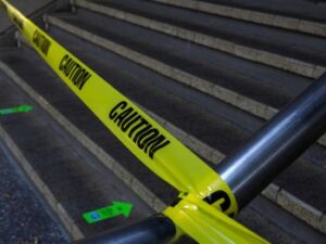 Trauma scene cleanup at a stairwell in Orange County, FL