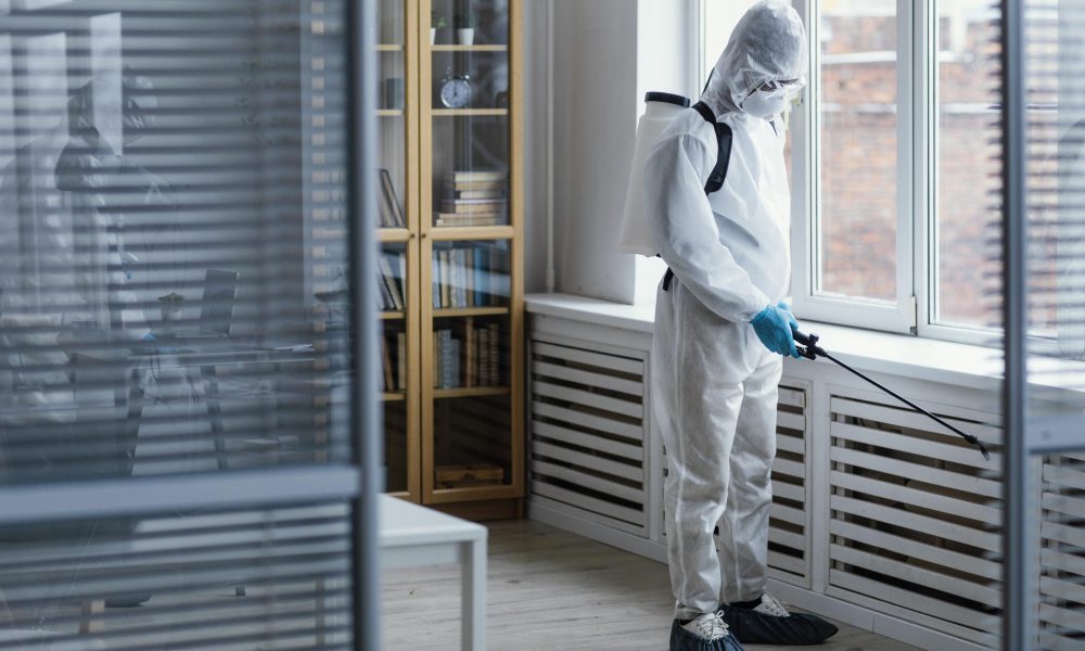 Biohazard cleanup crew cleaning blood at a home in Titusville, FL